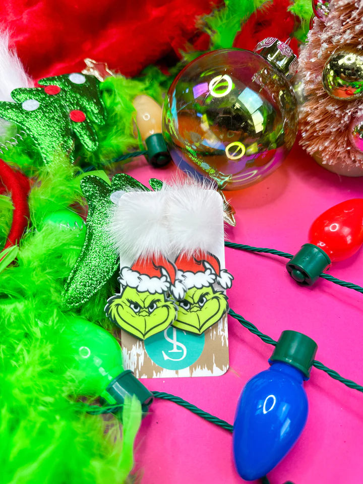 Grinch Acrylic Earrings