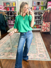 Consider It Covered Oversized Drop Shoulder Sweater - Green