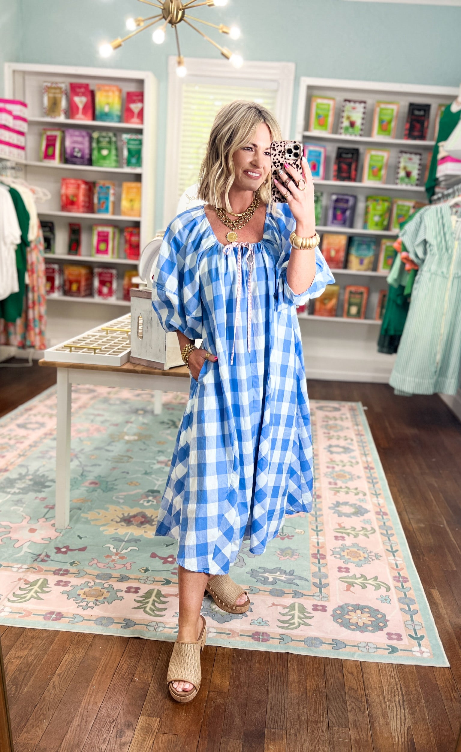 Summer Days Gingham Midi Dress