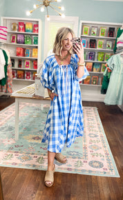 Summer Days Gingham Midi Dress