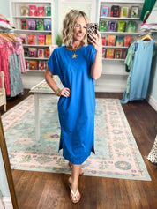 A Clear Mind Midi Dress - Ocean Blue