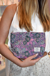 TMLL| Brocade Makeup Bag - Violet Flora