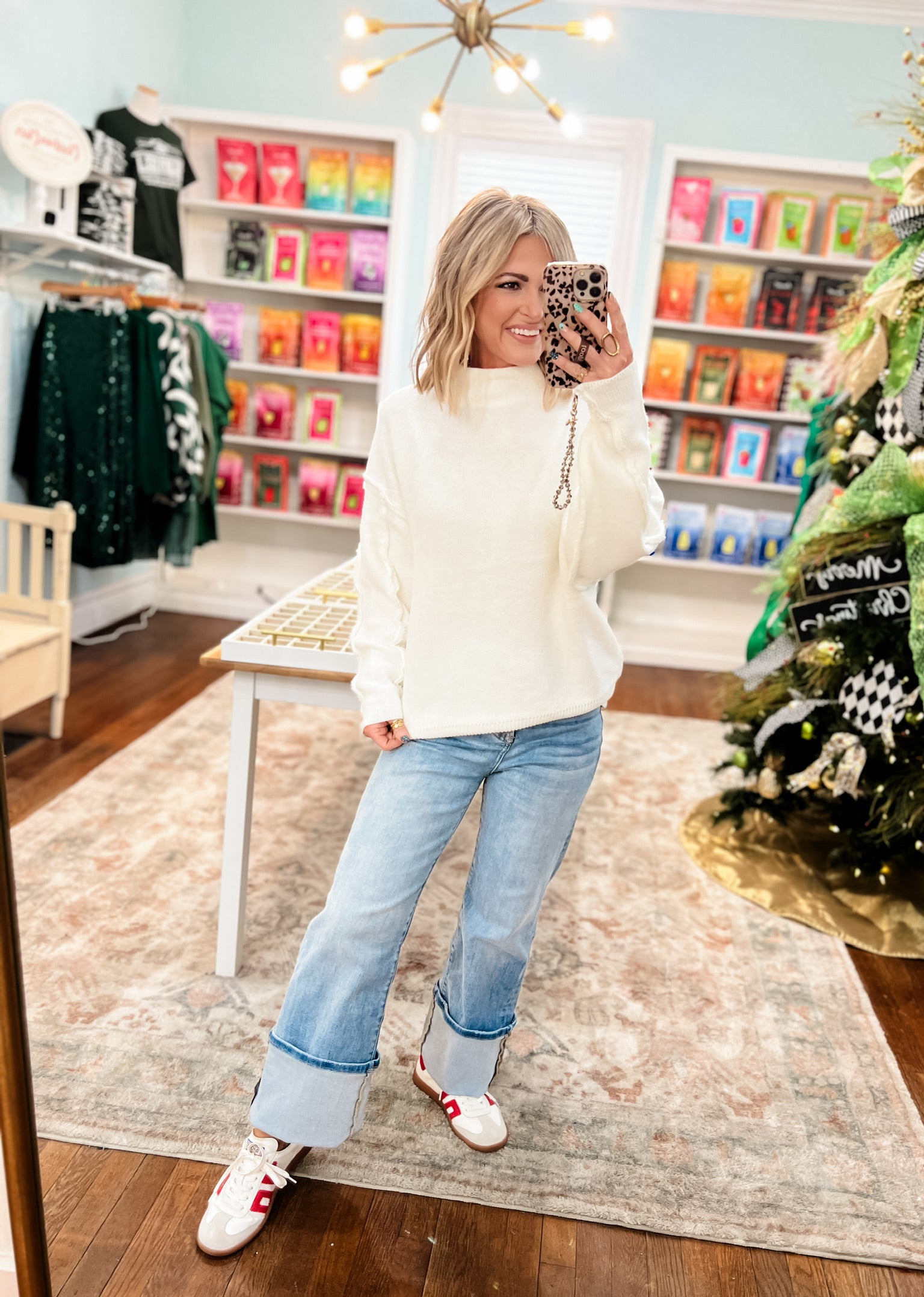 Crisp Breeze Mock Neck Sweater - Off White