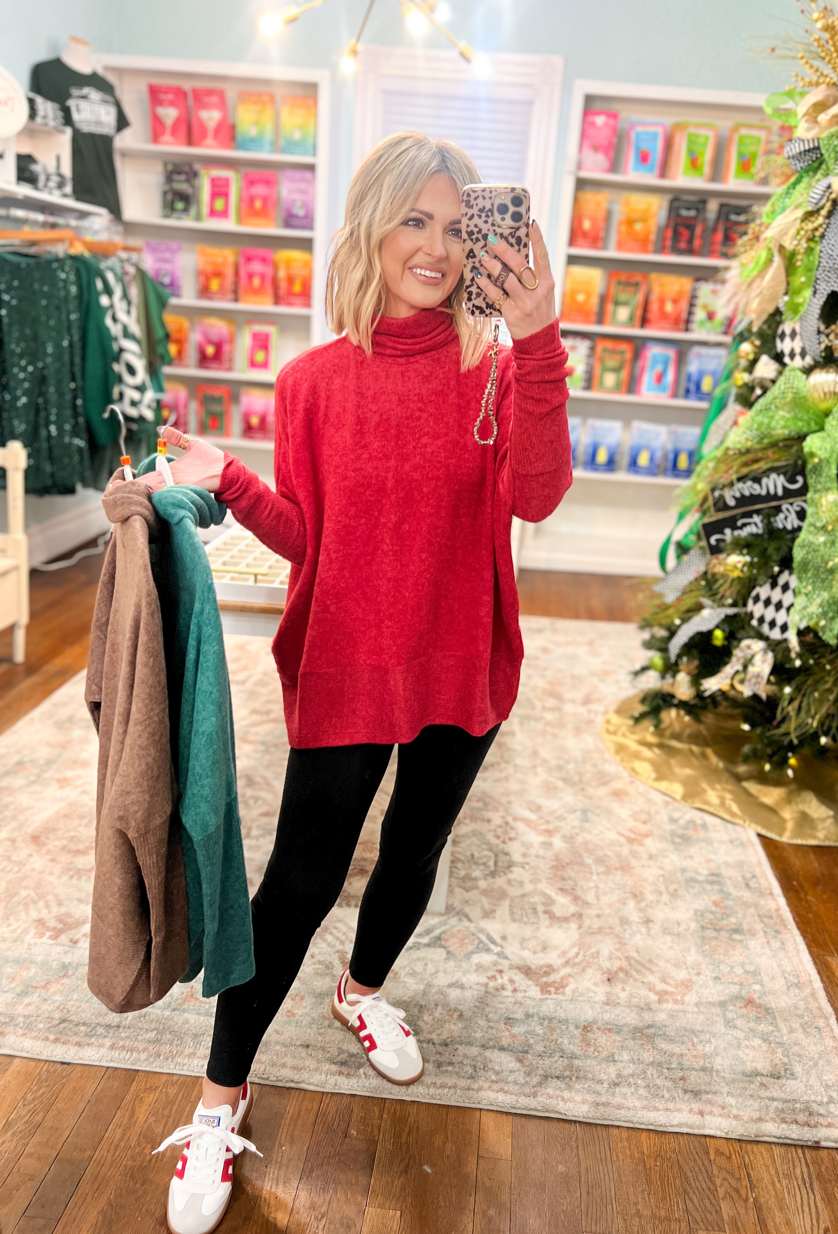 Full of Warmth Turtle Neck Sweater - Dk. Red