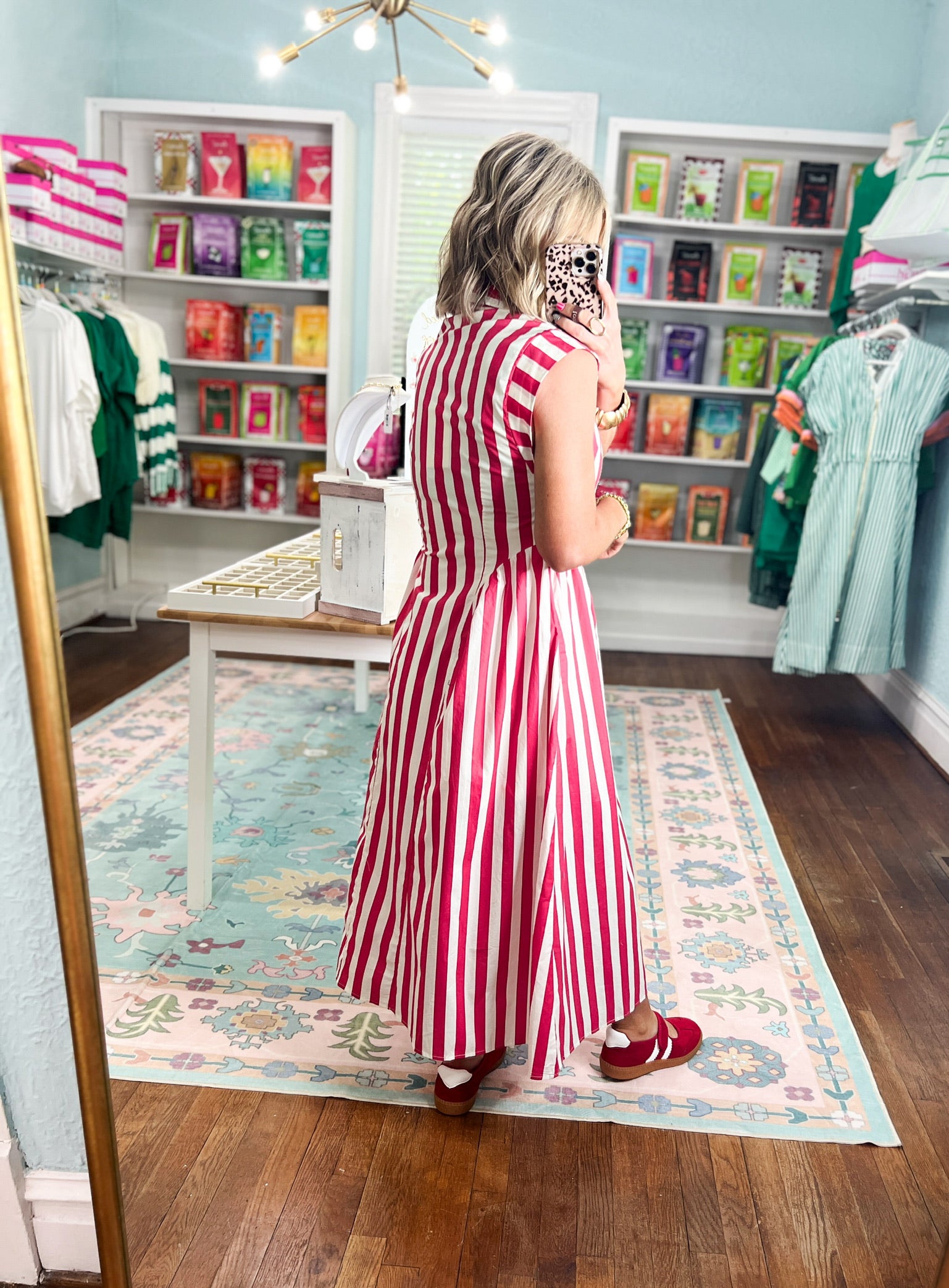 Weekend Wandered Striped Midi Dress