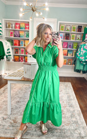 Just A Feeling Midi Dress - Green