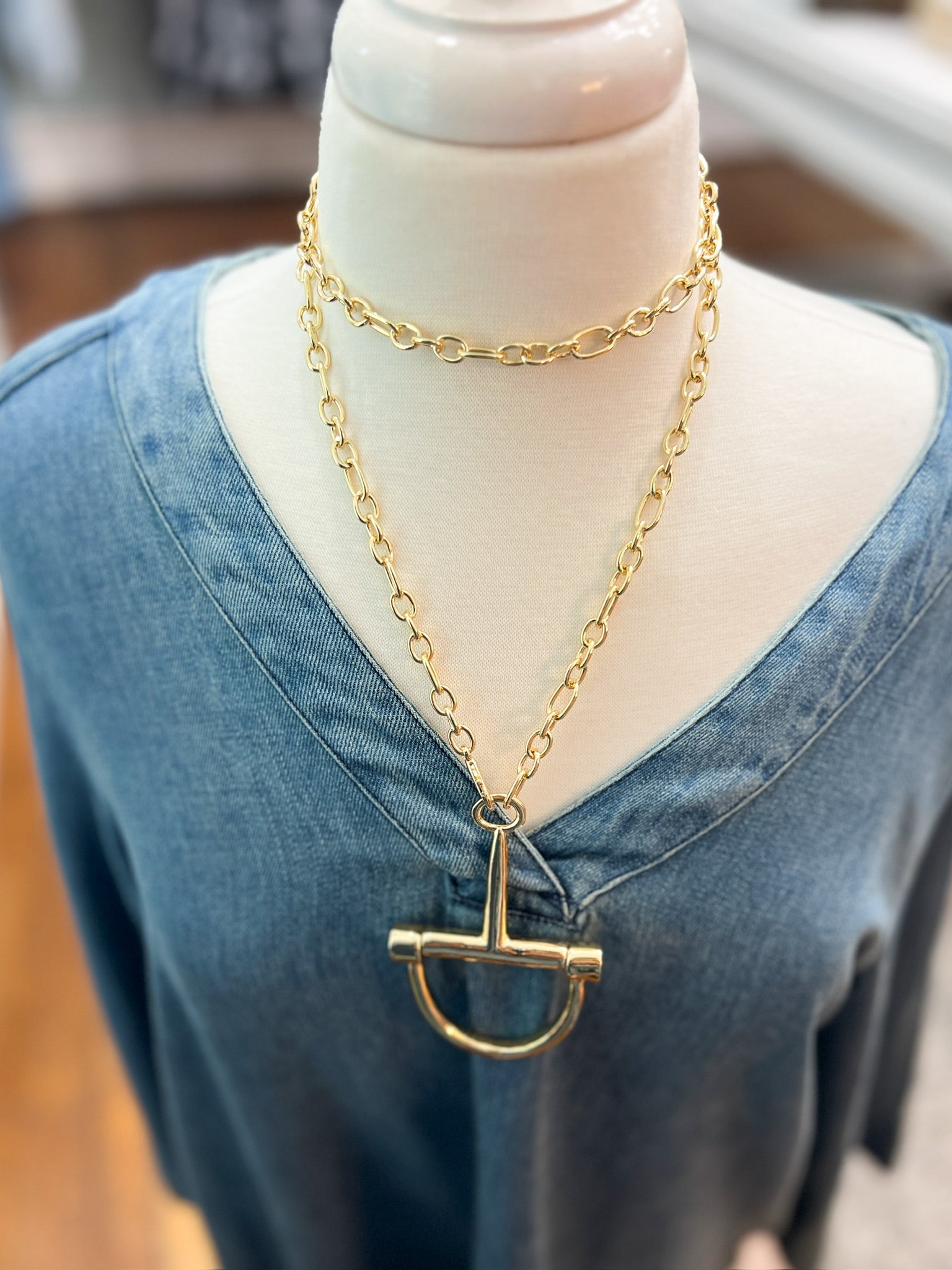 Horsebit Necklace - Gold