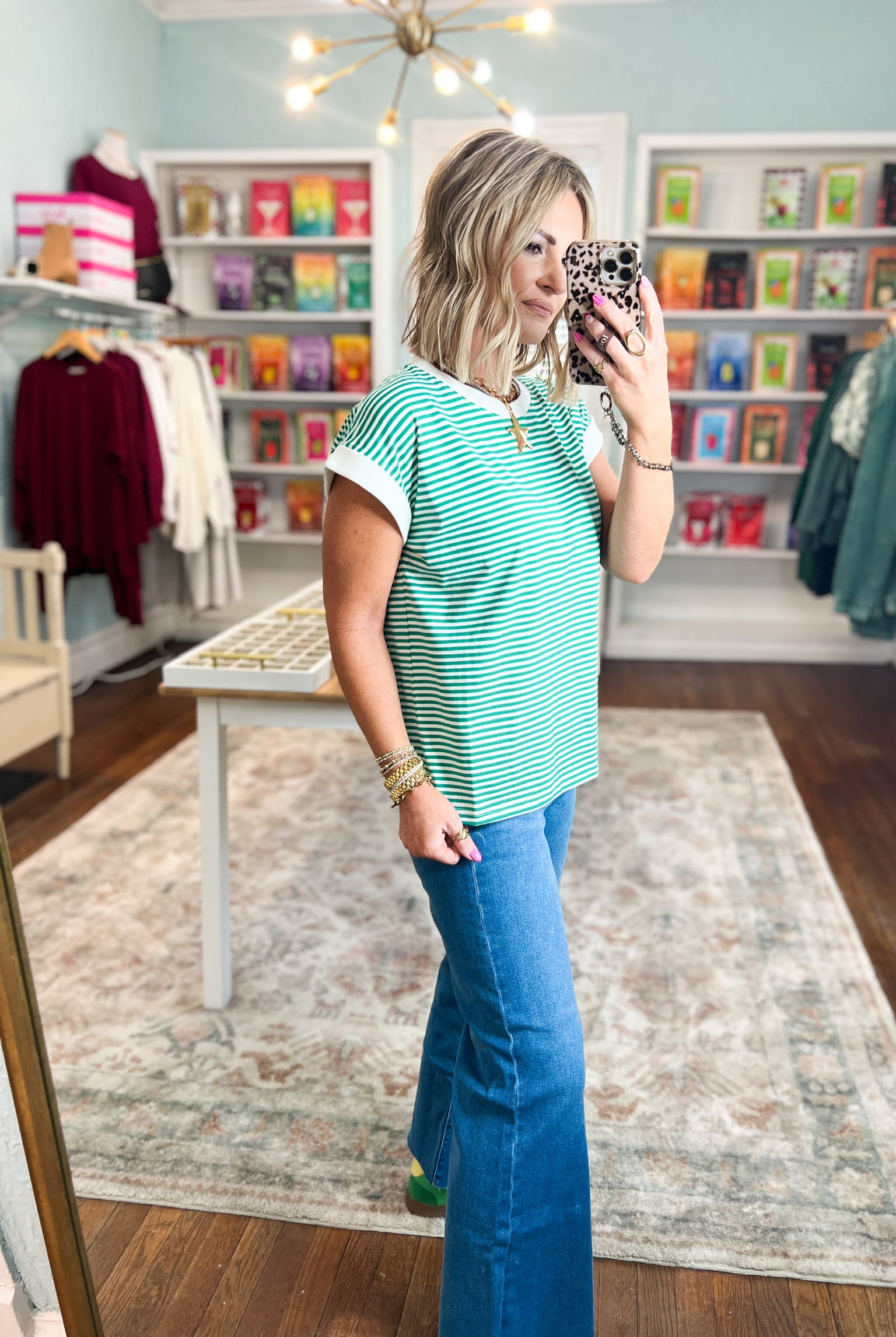 All You Need Stripe Top - Kelly Green