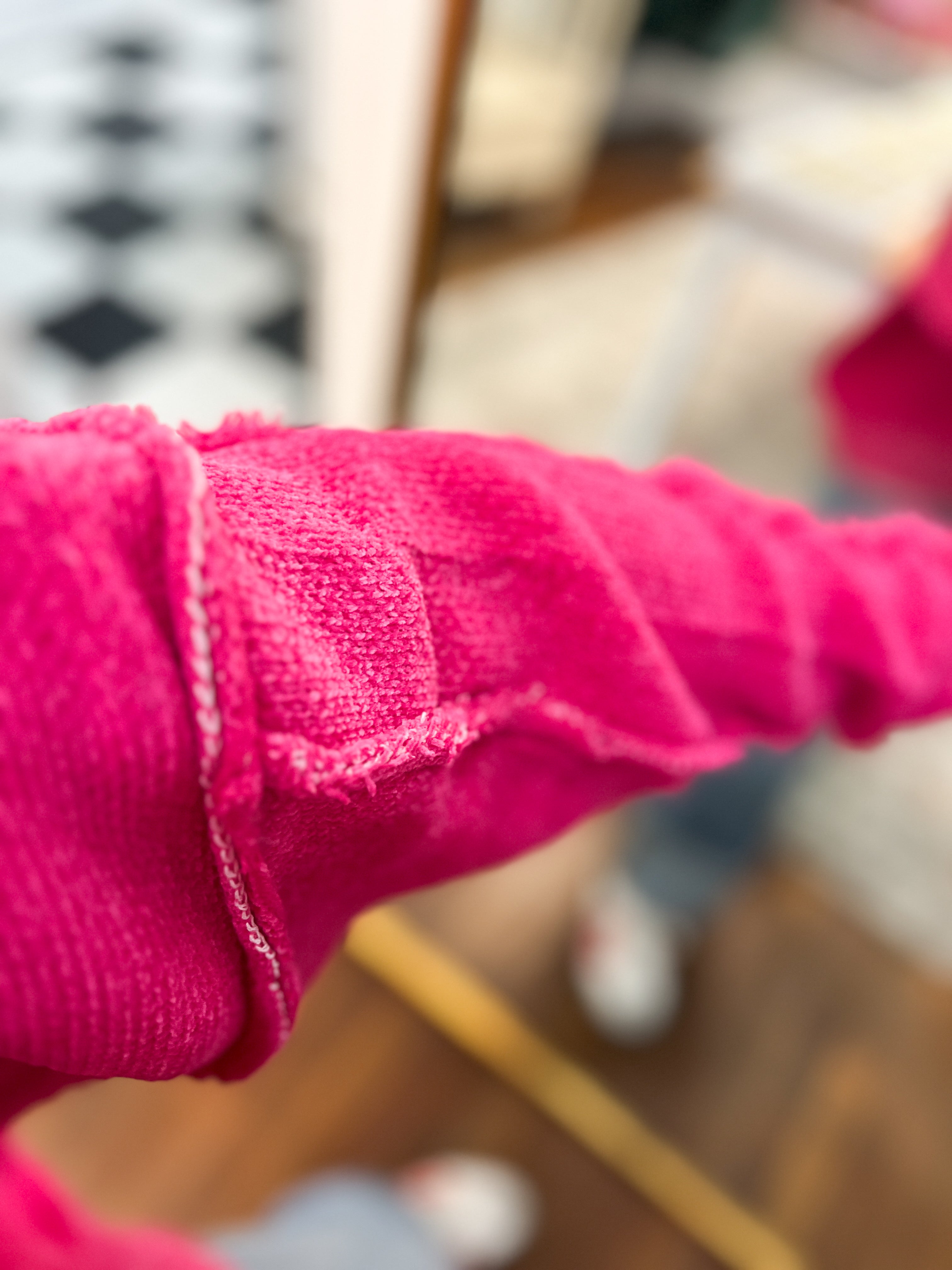 Crisp Breeze Mock Neck Sweater - Neon Hot Pink