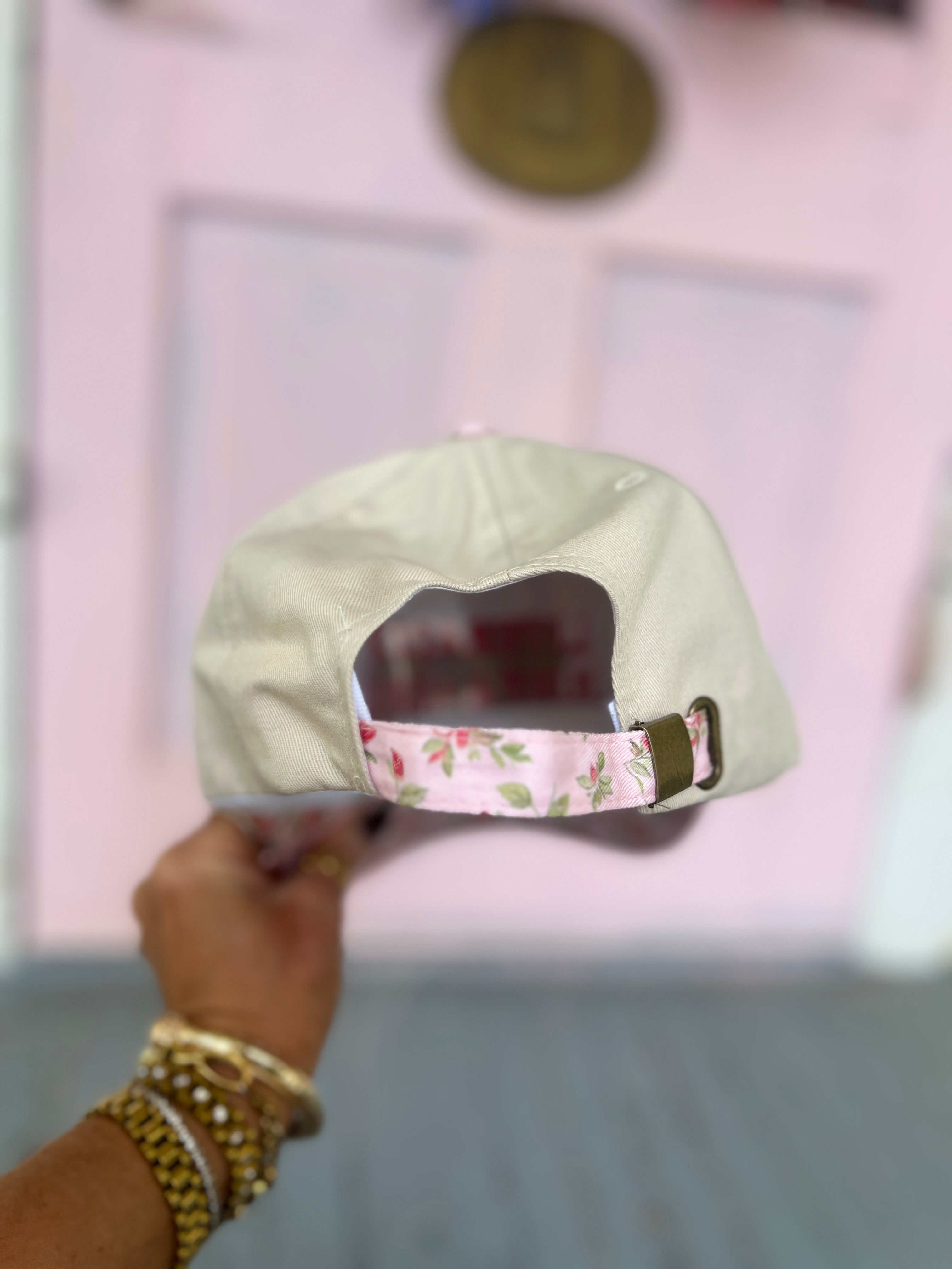 Just A Girl Two-Tone Canvas Cap - Floral