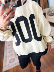 Reversible Boo Printed Fleeced French Terry Mock Neck Sweatshirt