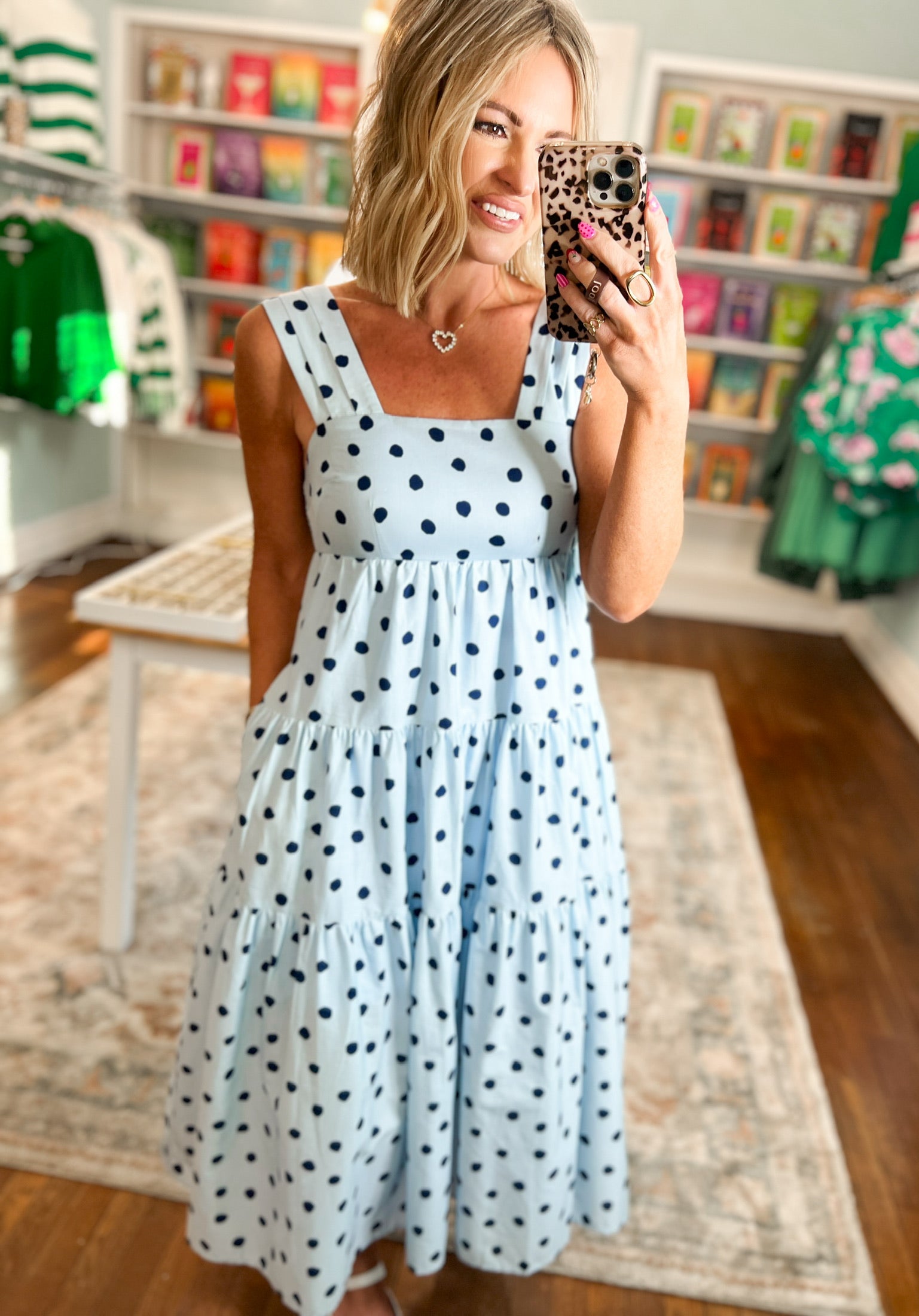 All Is Well Tiered Midi Dress - Blue