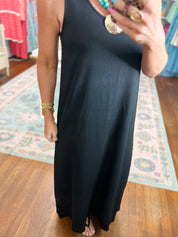 On the Daily Linen Maxi Dress - Black