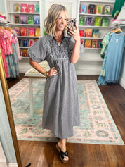 Purely Charming Polka Dot Midi Dress - Black