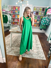 Not Just Anyone Midi Dress - Green