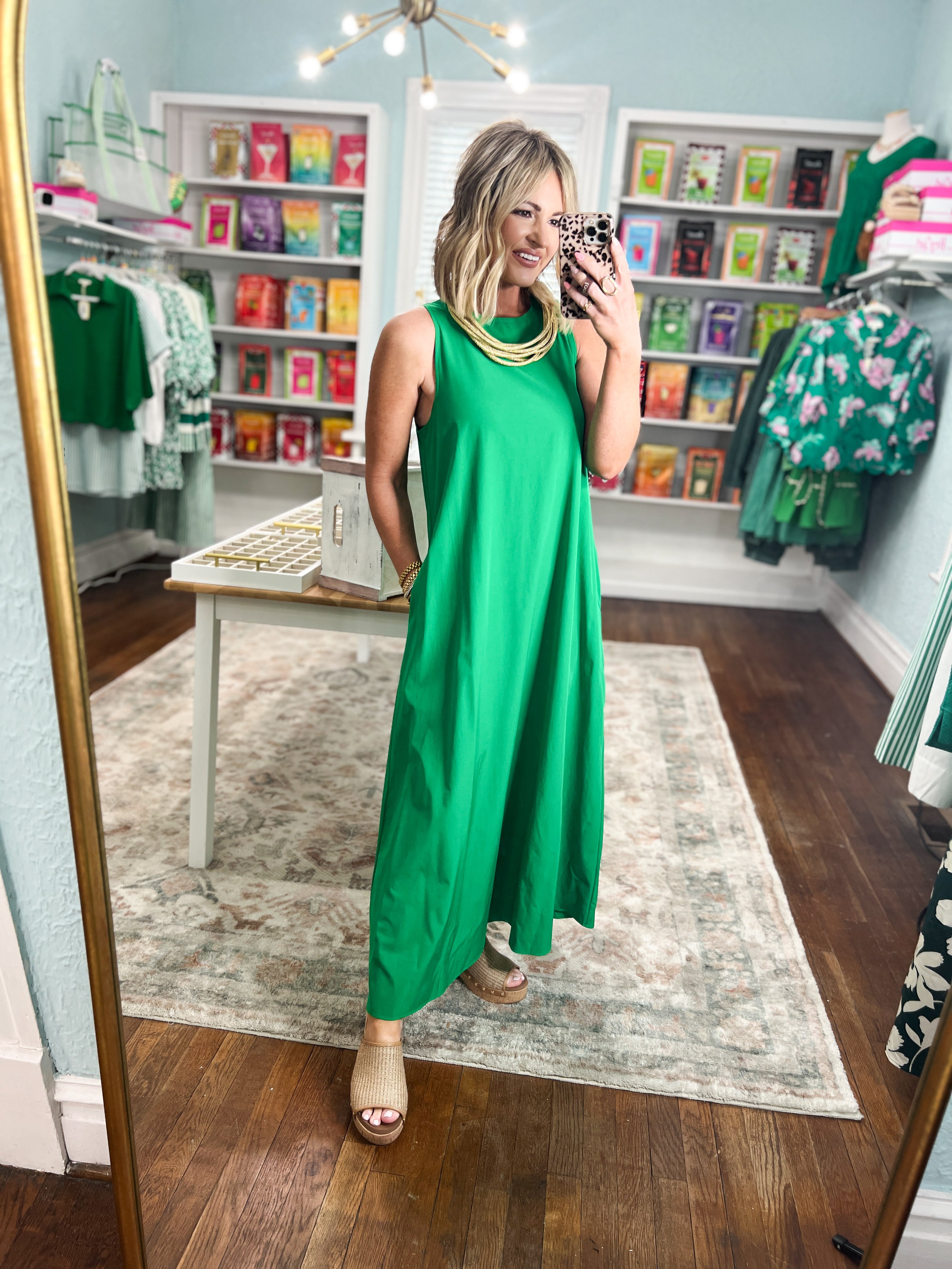 Not Just Anyone Midi Dress - Green
