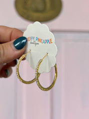 Gold small pave crystal hoop earrings, round hoops with glimmering posts