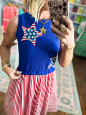 Stars and Sass Mini Dress - Blue
