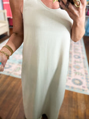On the Daily Linen Maxi Dress - Tan