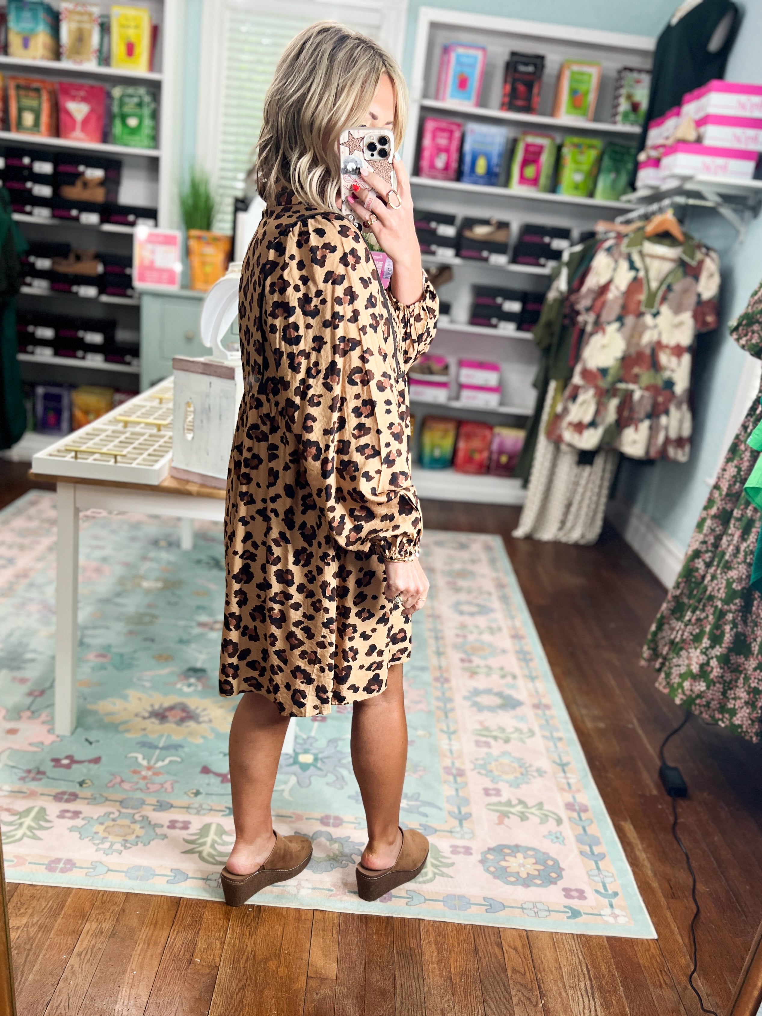 Queen of the Jungle Yoke Mini Dress - Taupe