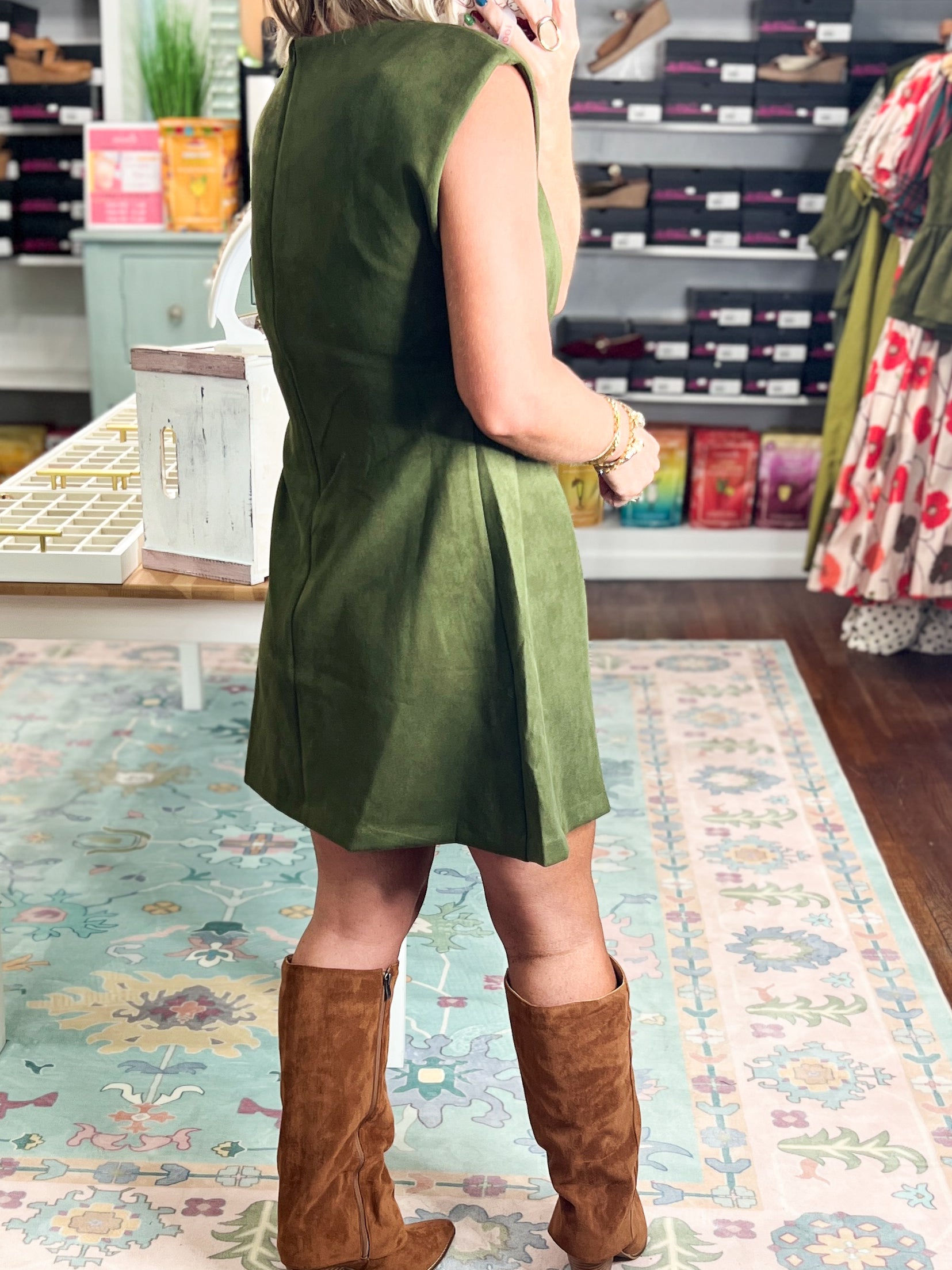 All This Time Mini Dress - Olive