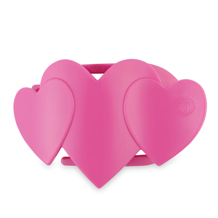 Teleties | Heart to Heart Large Flat Hair Clip - Pink