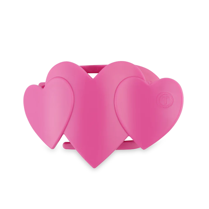 Teleties | Heart to Heart Medium Flat Hair Clip - Pink