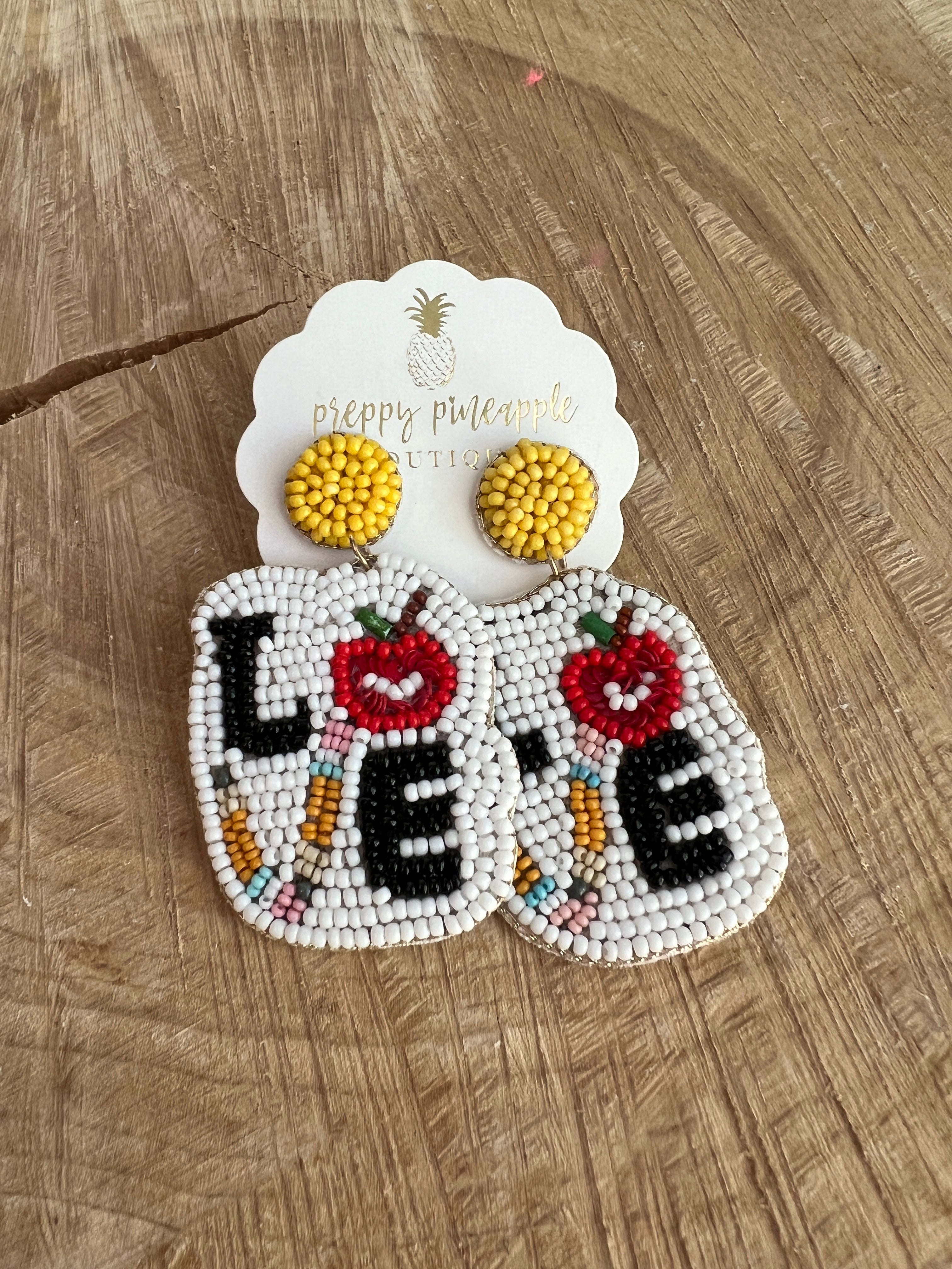 Teacher Themed Love Drop Earrings