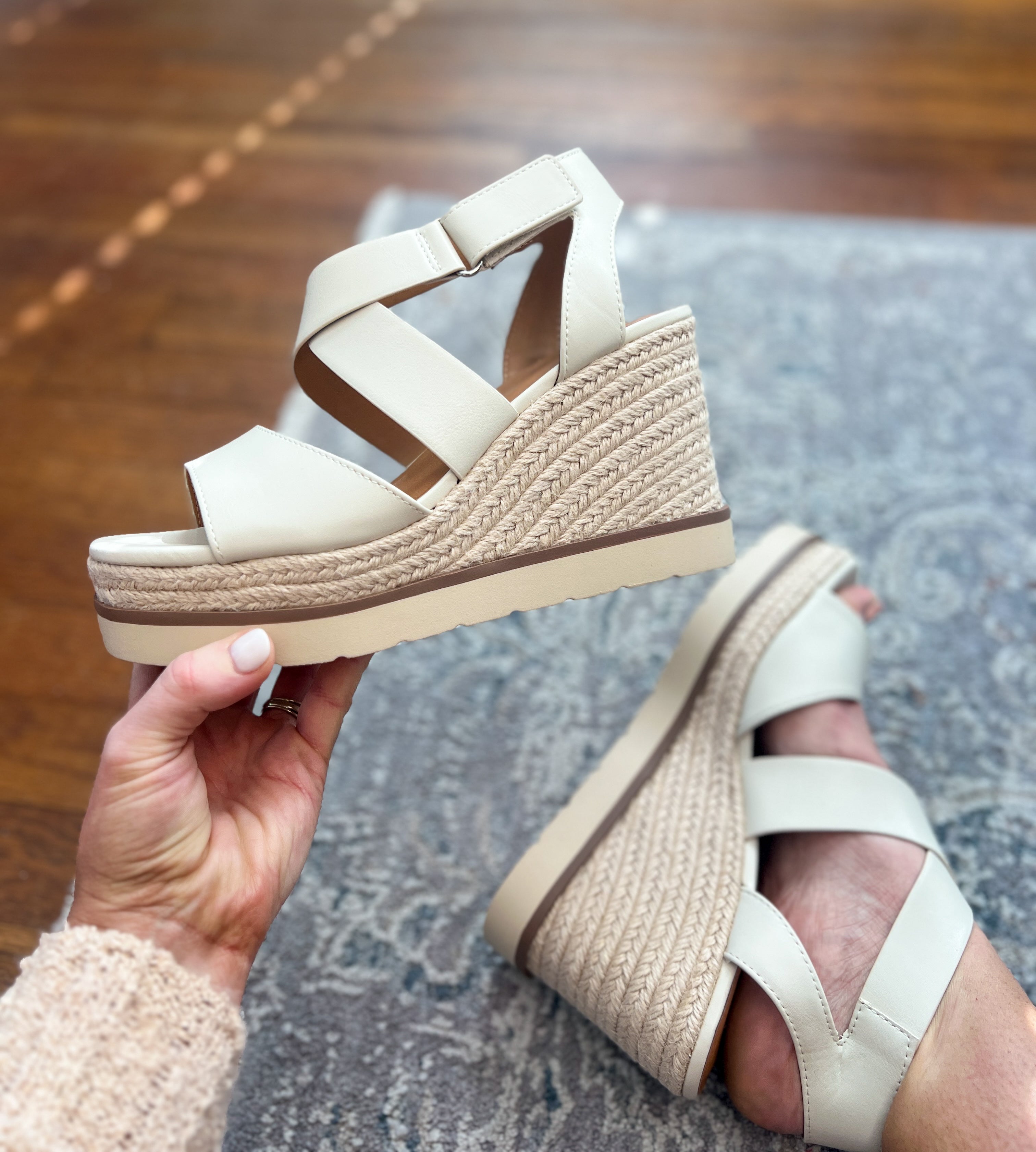 Churro Wedge Sandal - Bone