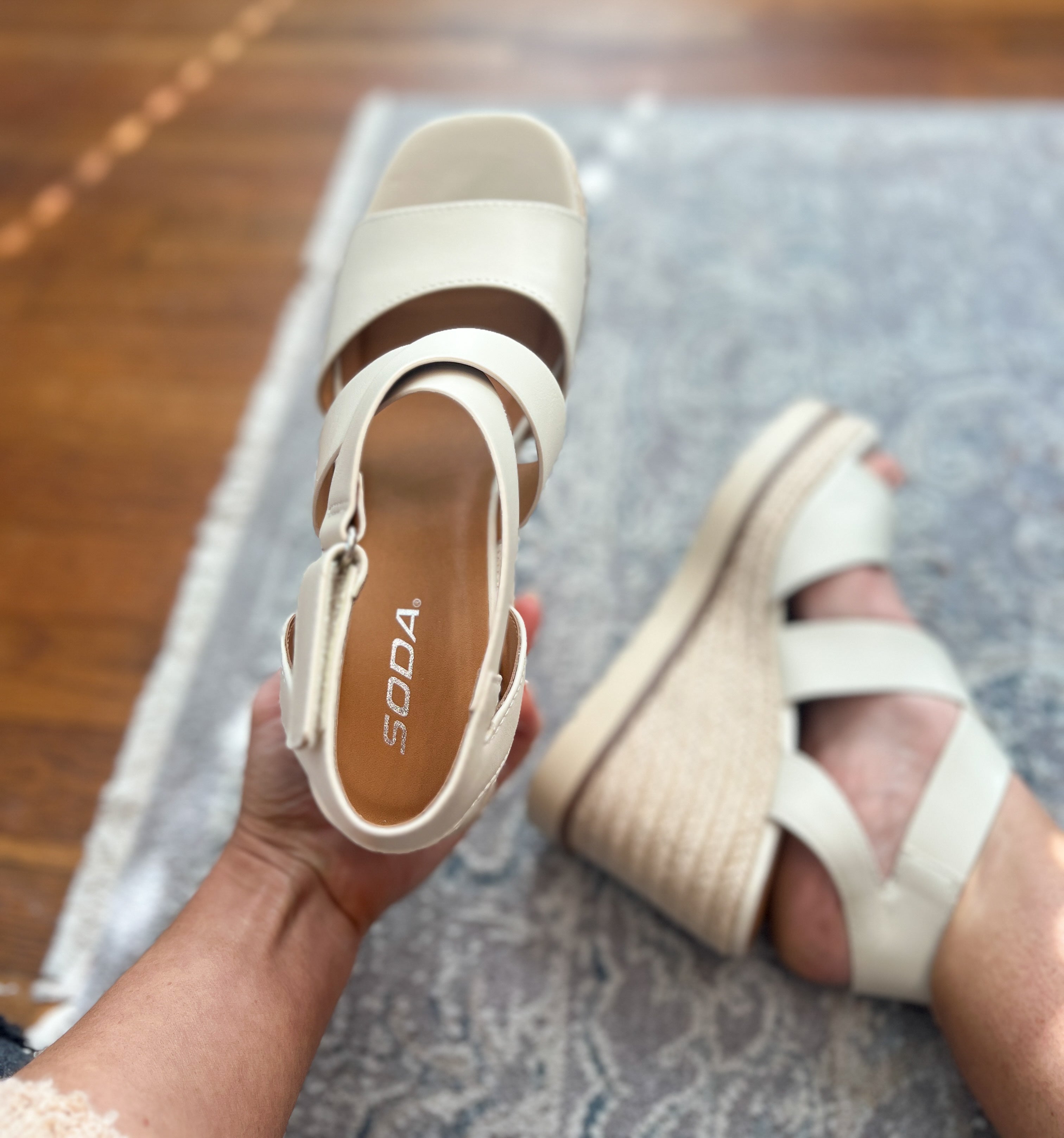 Churro Wedge Sandal - Bone