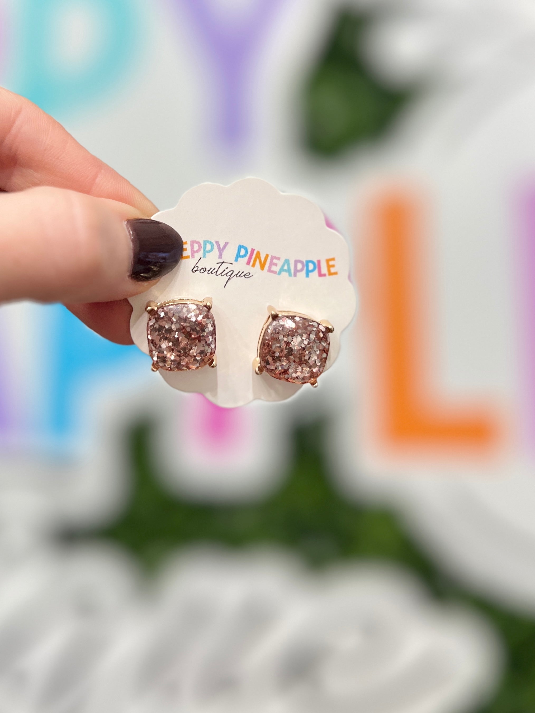 Luxe Glitter Studs