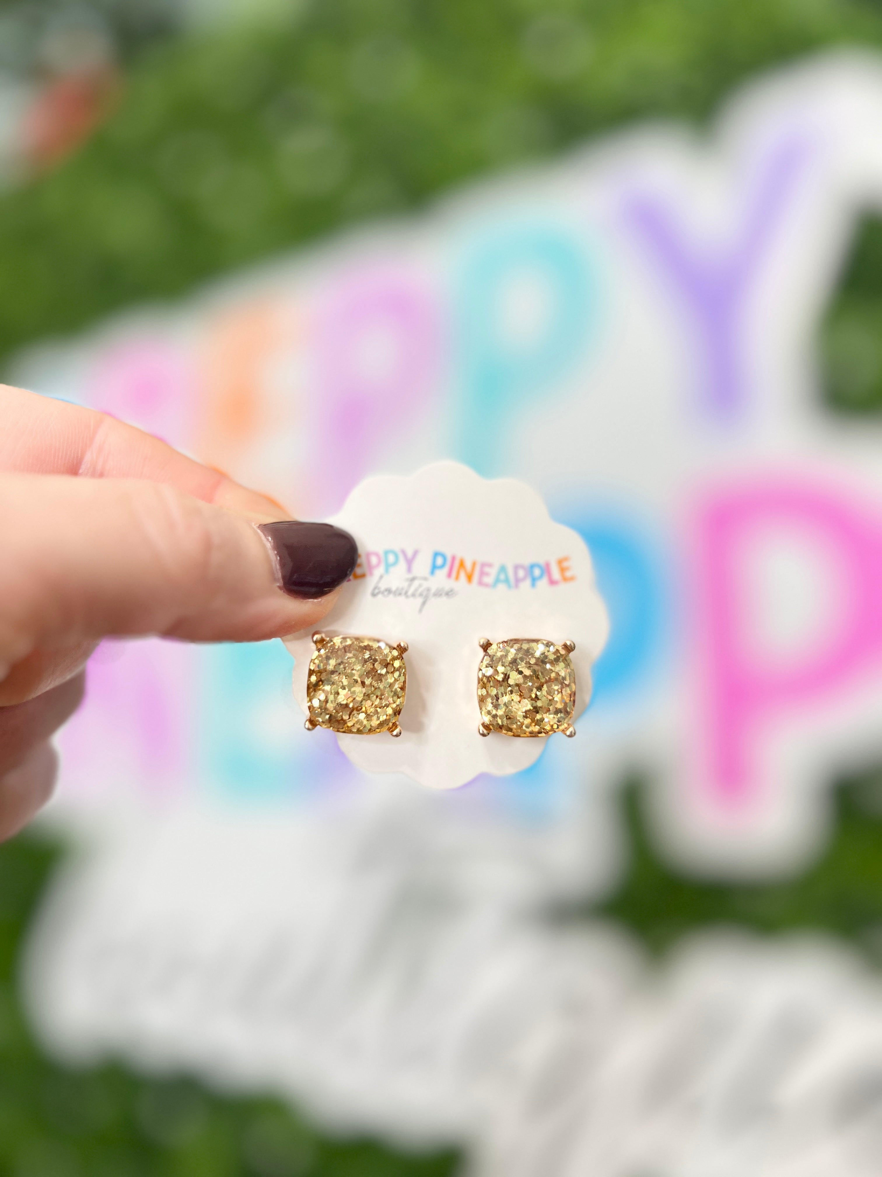 Luxe Glitter Studs