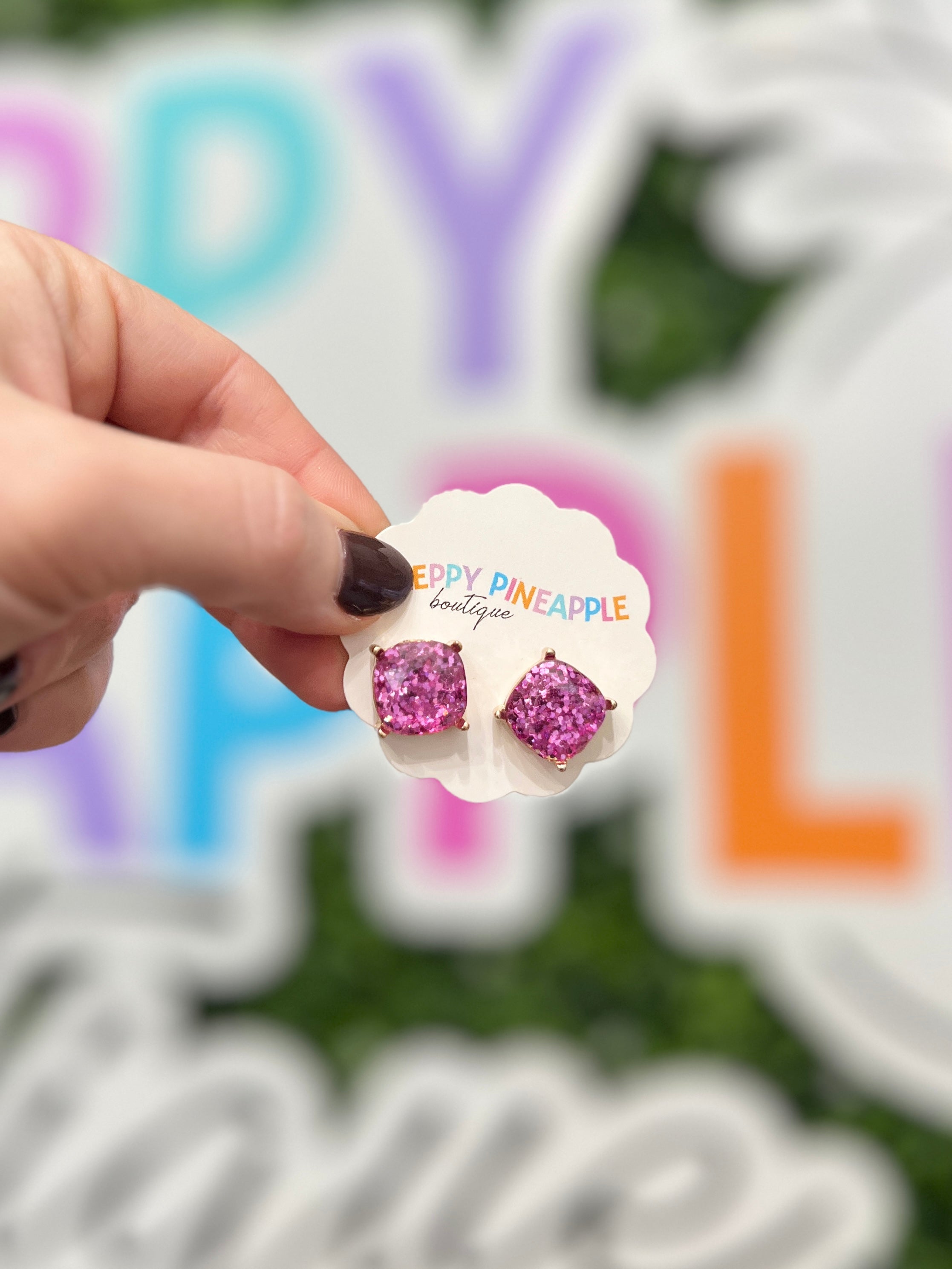 Luxe Glitter Studs