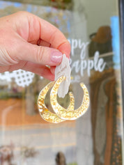 Gradual Hammered Hoops - Gold