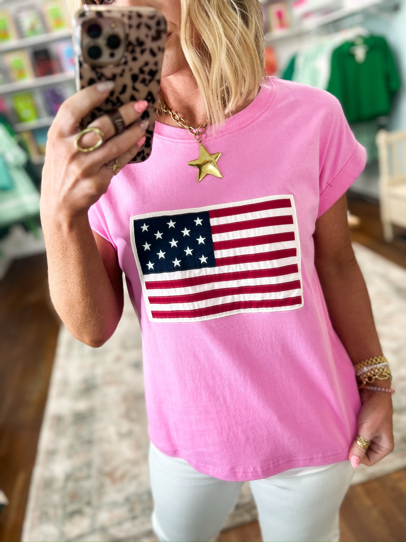 Patriotic Vibes American Flag Tee