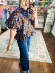 Day After Day Floral Top - Brown