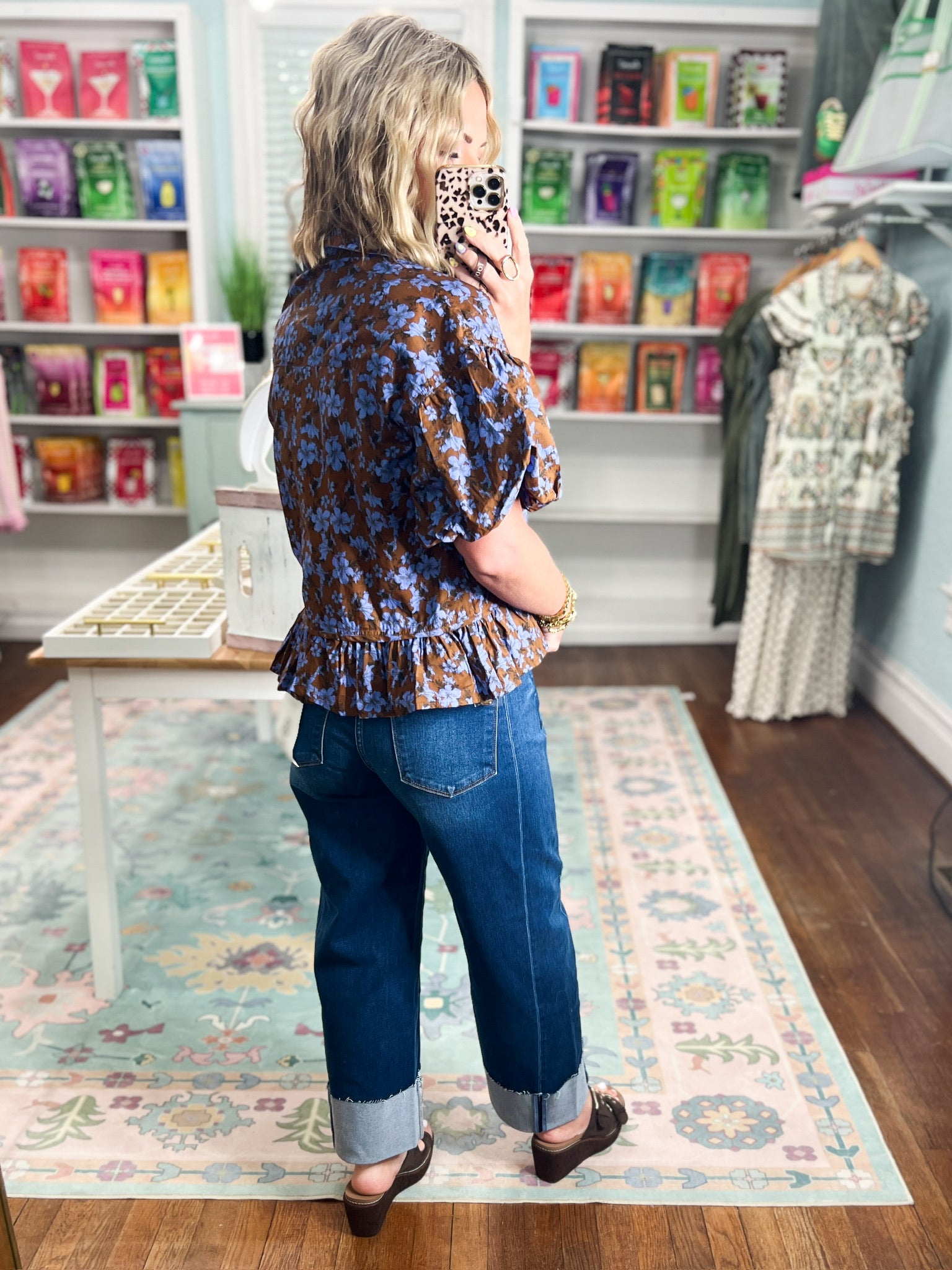Day After Day Floral Top - Brown