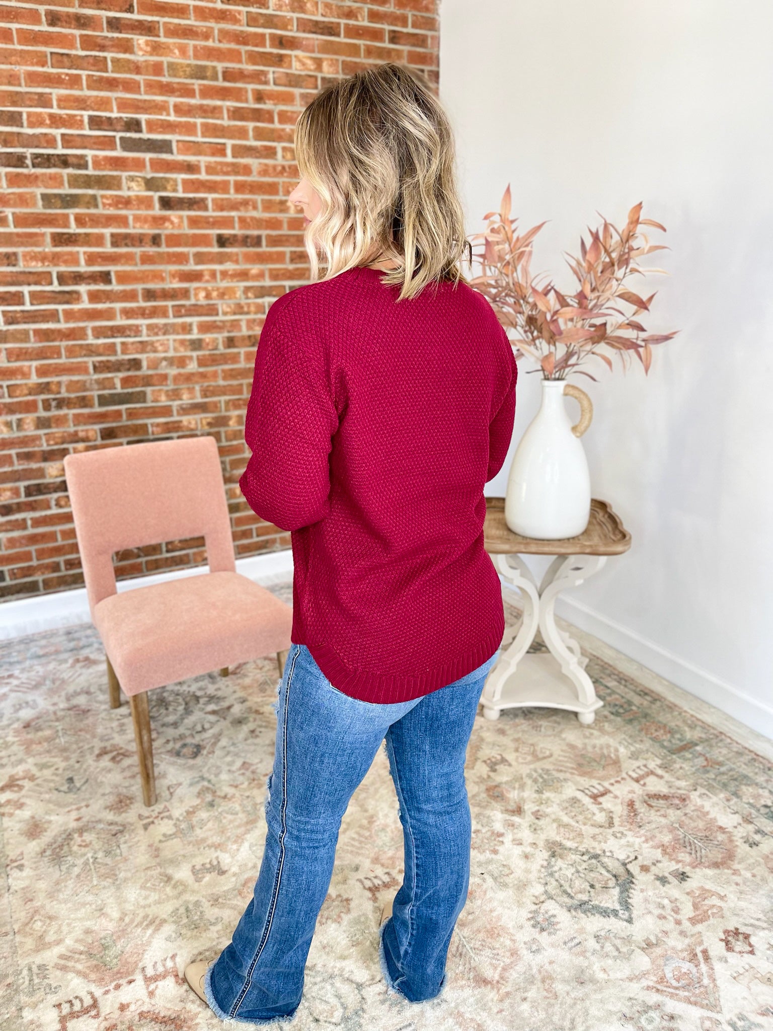 Kind Gesture Basic Sweater - Cabernet