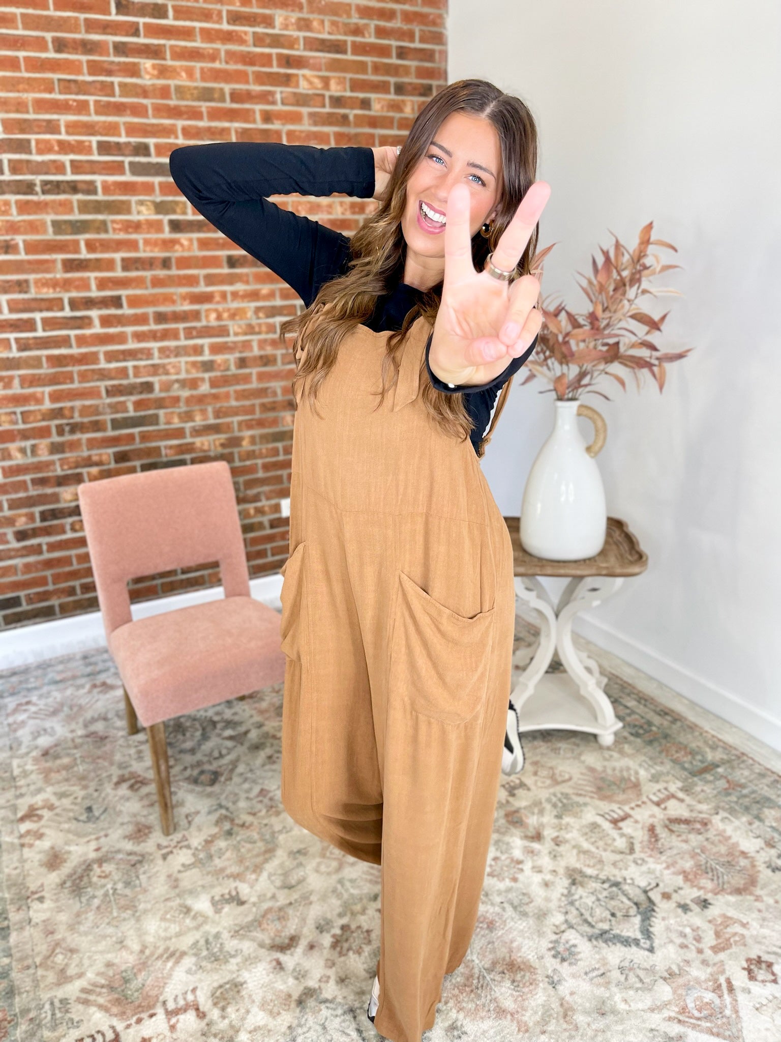 Need a Favor Wide Leg Jumpsuit - Latte