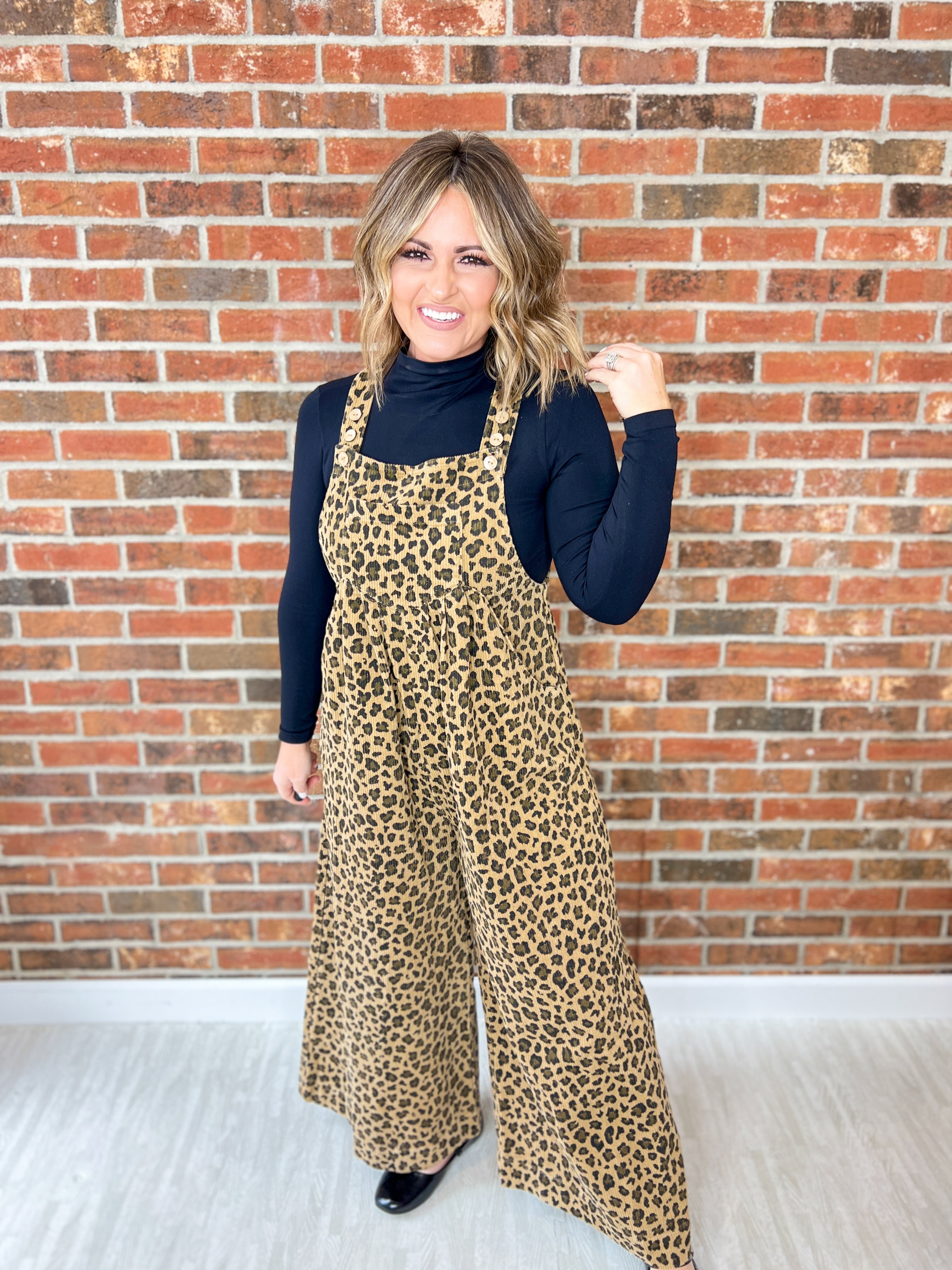 Left Speechless Leopard Overalls