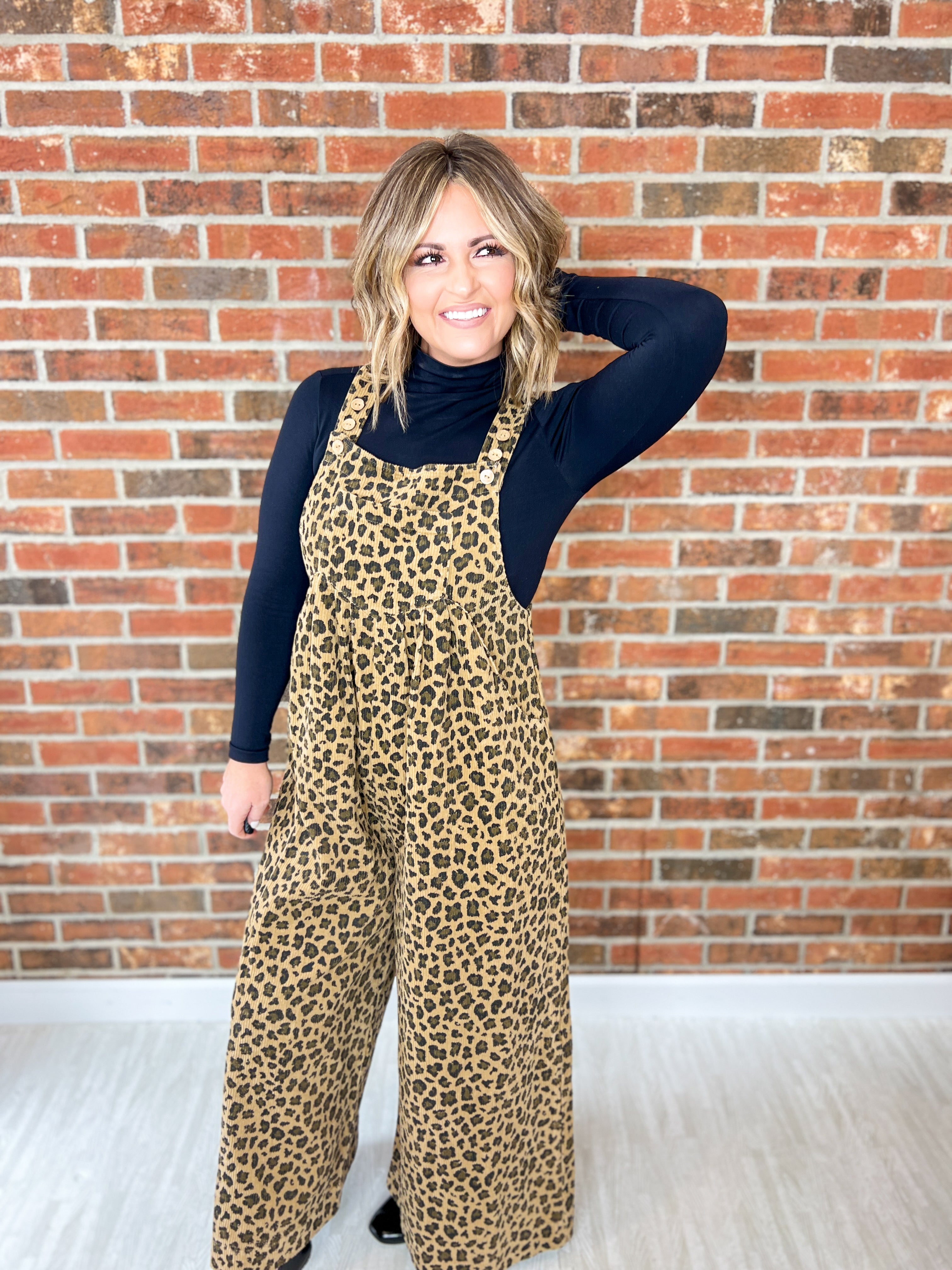 Left Speechless Leopard Overalls