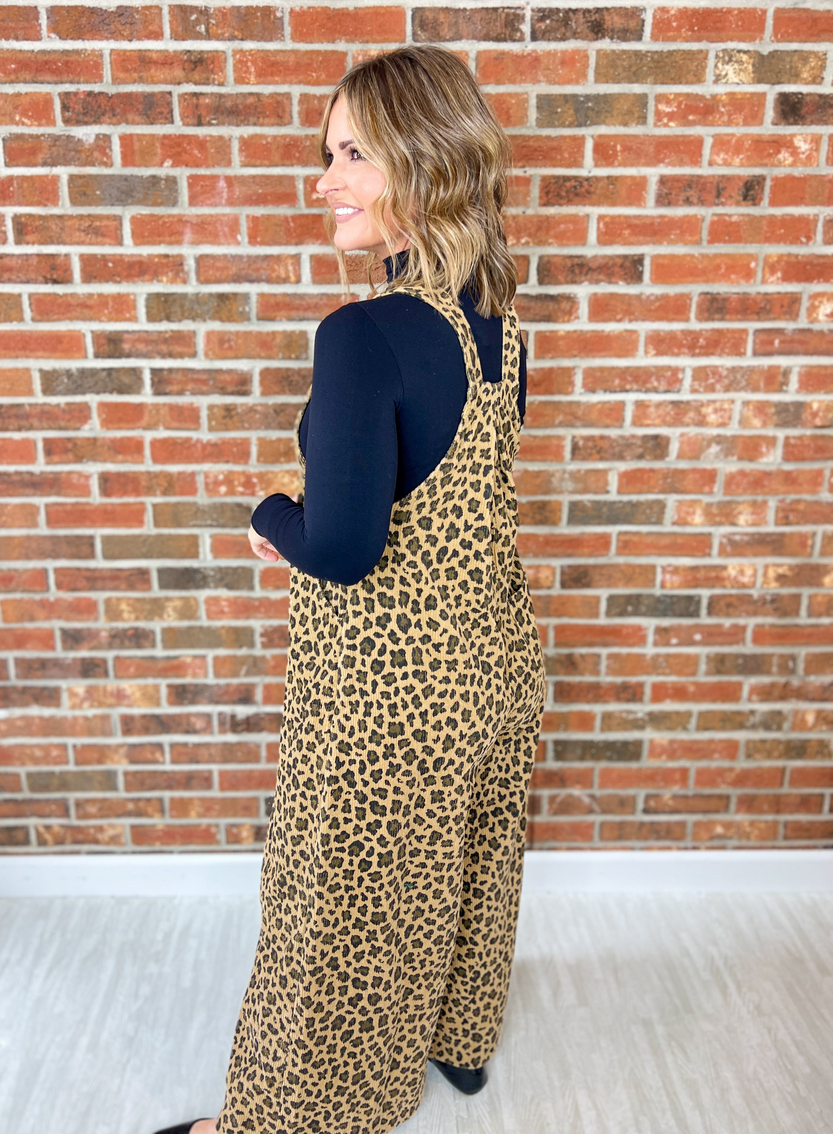 Left Speechless Leopard Overalls