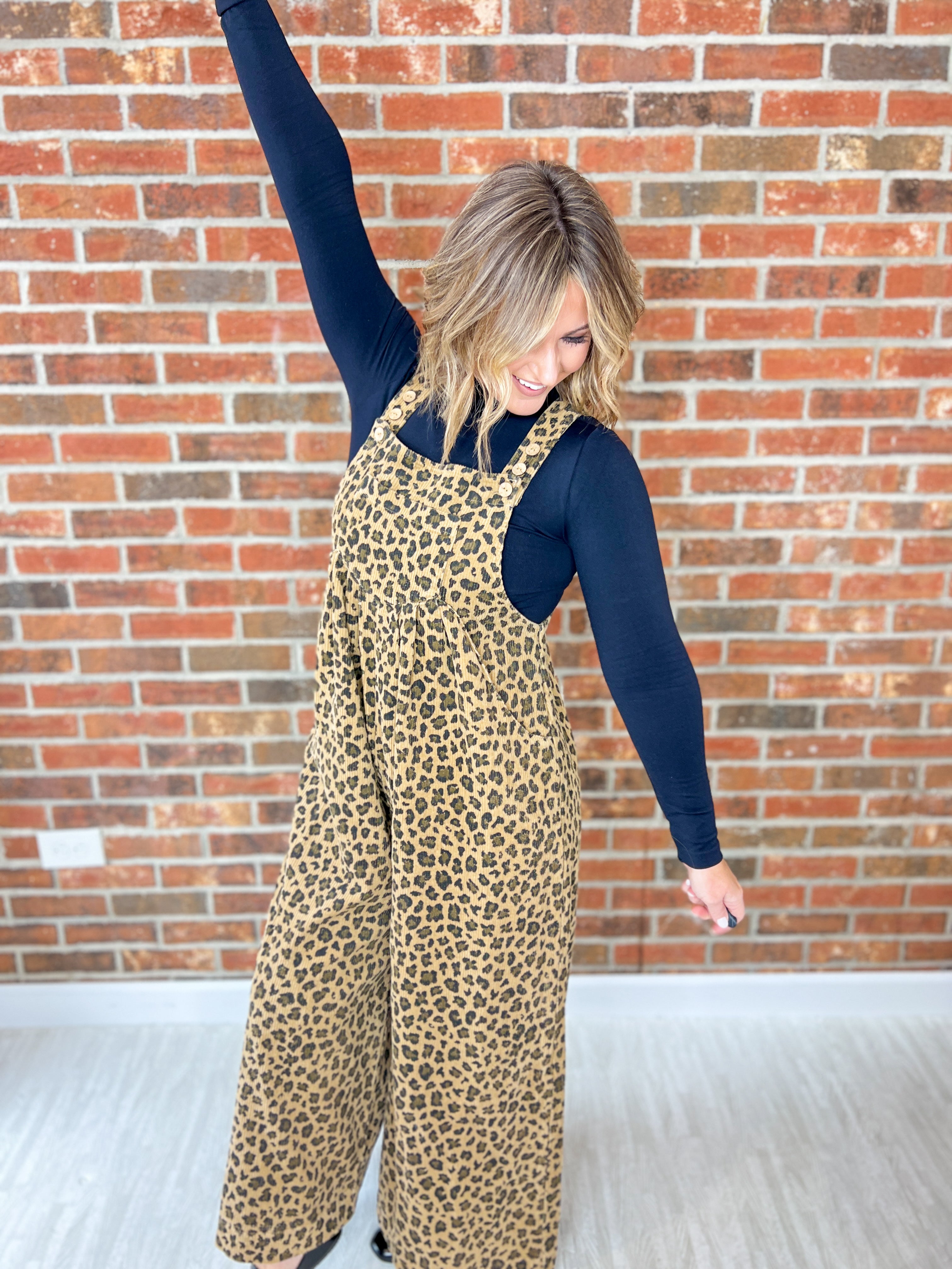 Left Speechless Leopard Overalls