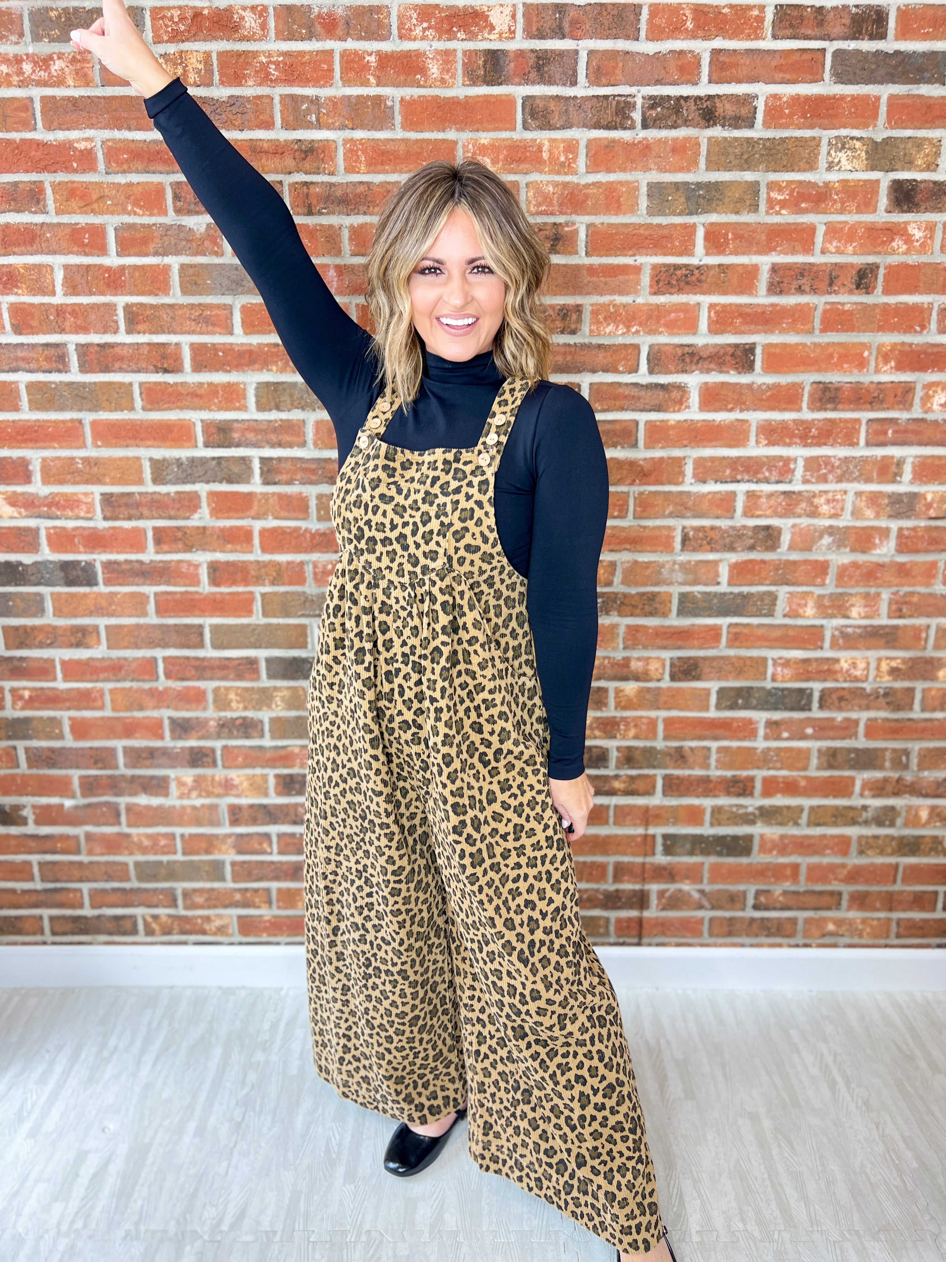 Left Speechless Leopard Overalls