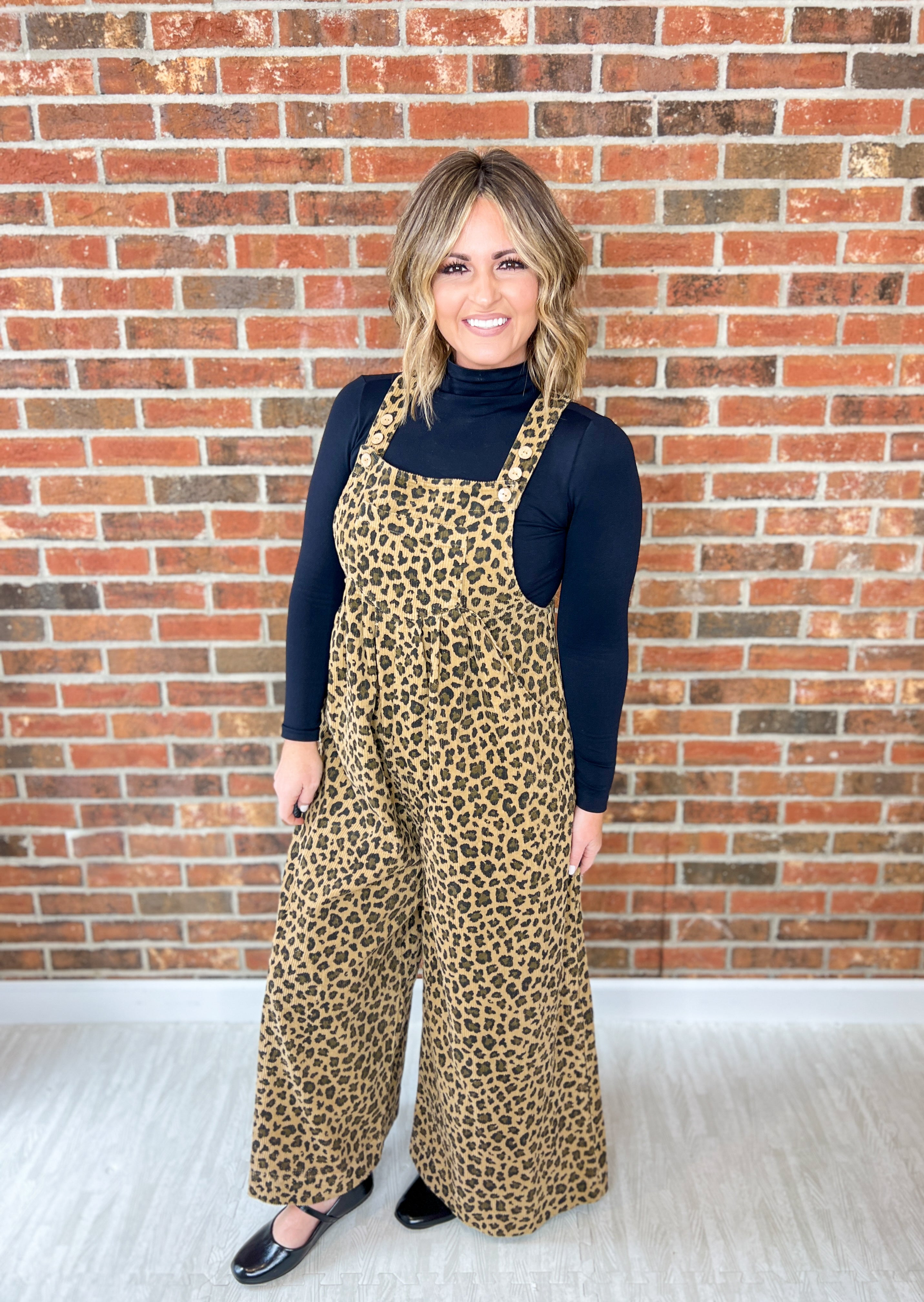 Left Speechless Leopard Overalls