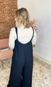 Need a Favor Wide Leg Jumpsuit - Black