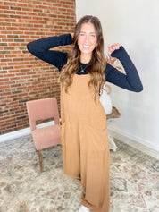 Need a Favor Wide Leg Jumpsuit - Latte