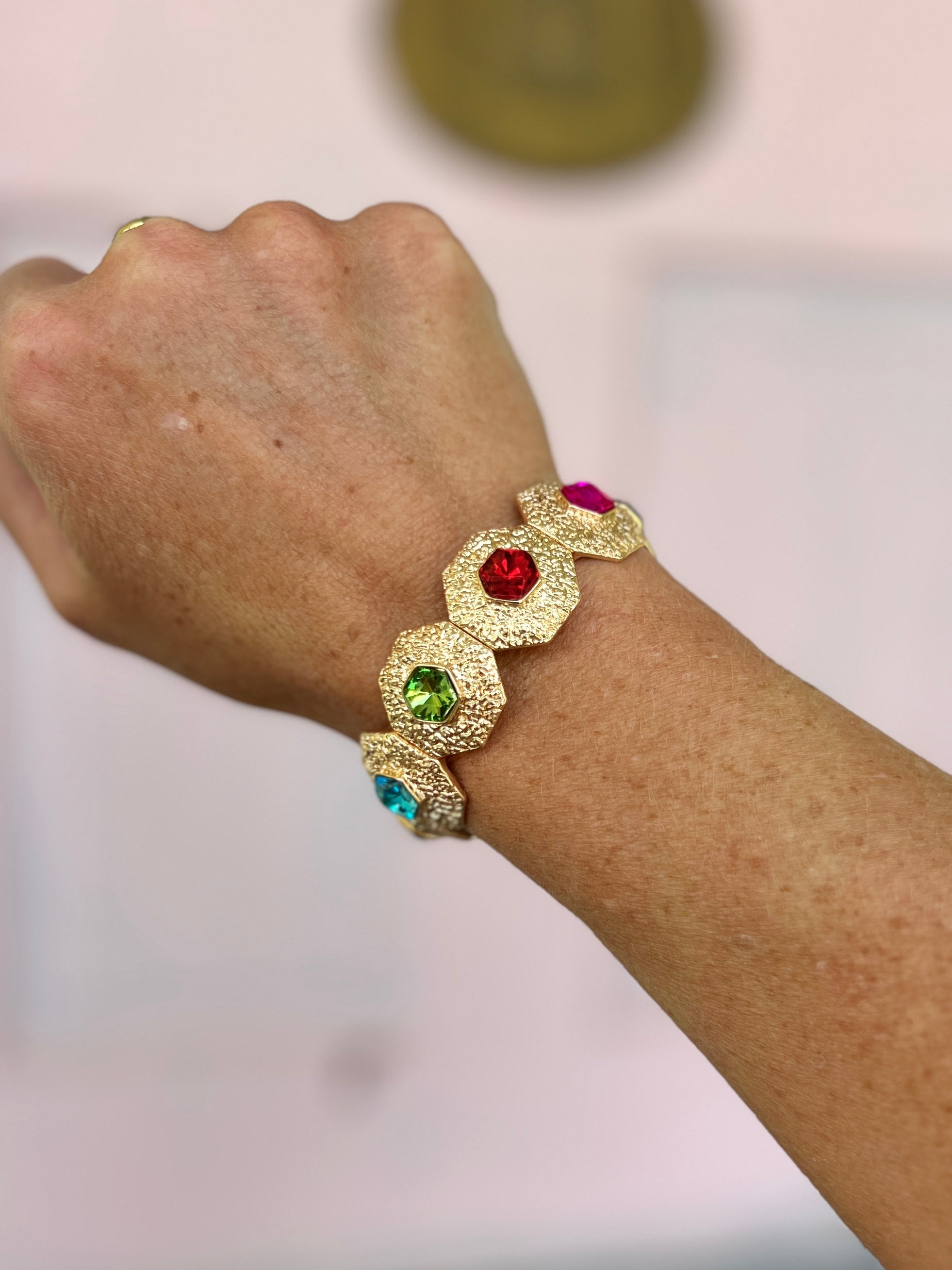 Octagon Stone Bracelet- Multi
