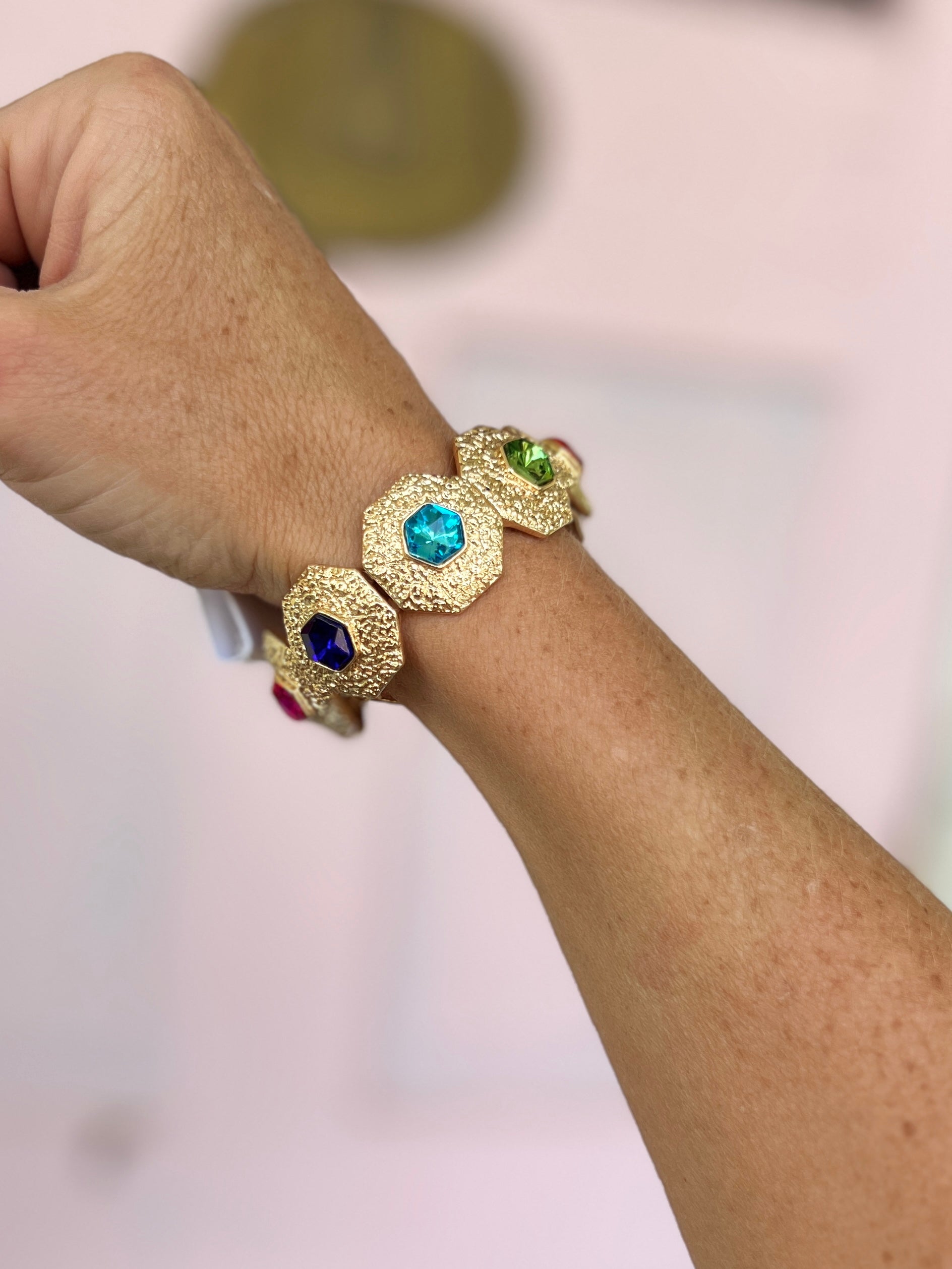 Octagon Stone Bracelet- Multi