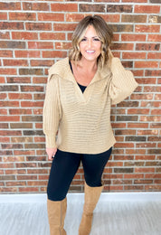 Trust the Journey Sweater Top - Mocha Latte